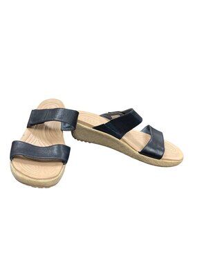 Crocs Dual Comfort wms teel blue slip open toe sandals sz 8M SKU 10-138